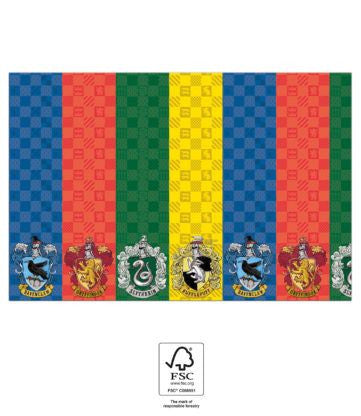 1db Papír Asztaliterítő 120x180cm HARRY POTTER HOGWARTS HOUSES