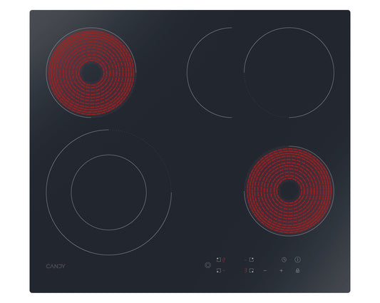 Candy CEH6DXECTT/1 főzőlap, kerámia, 4 zóna, fekete szín, kerámia felület