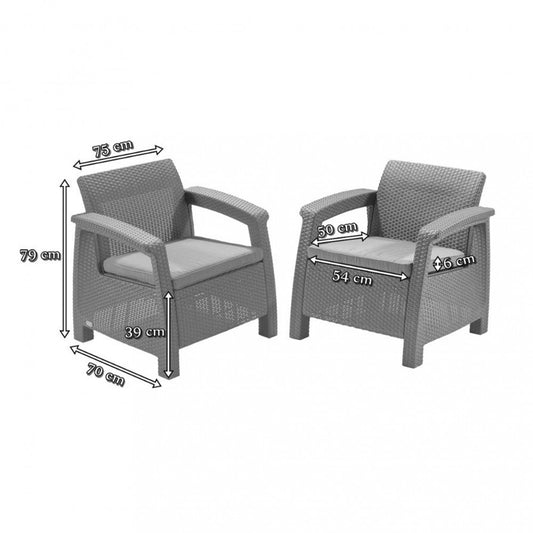 Corfu Love max duo kerti bútor garnitúra futura asztallal