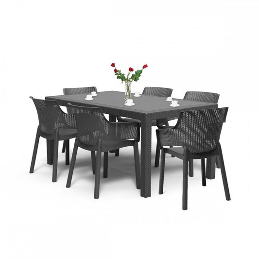 Evody 6+1 kerti bútor garnitúra szett