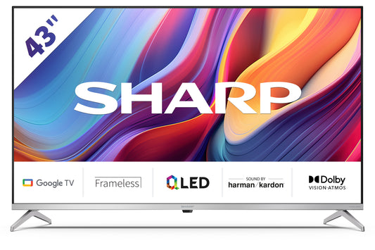 SHARP 43GP6265E 108cm-es 4K UHD QLED Google TV harman/kardon hangszórókkal