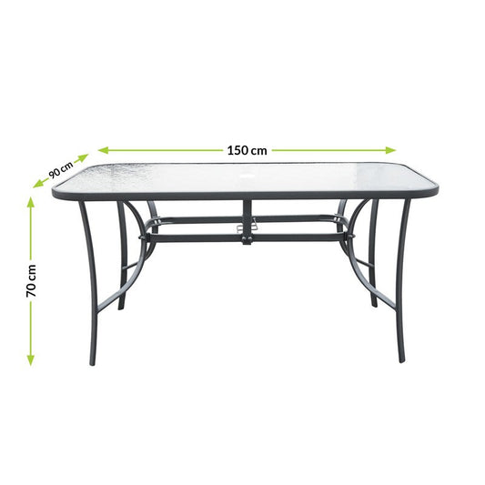 L150 Négyszögletes kerti asztal