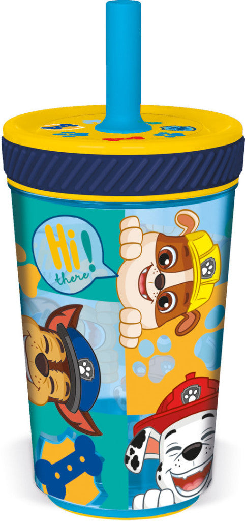 Mancs Őrjárat felboríthatatlan csúszásgátlós műanyag pohár szívószállal - 370ML