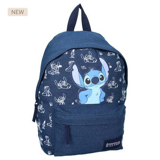 Borsa da scuola premium Stitch realizzata in materiale denim con due scomparti