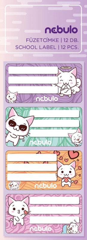Cicás füzetcímke 12 db-os, Nebulo
