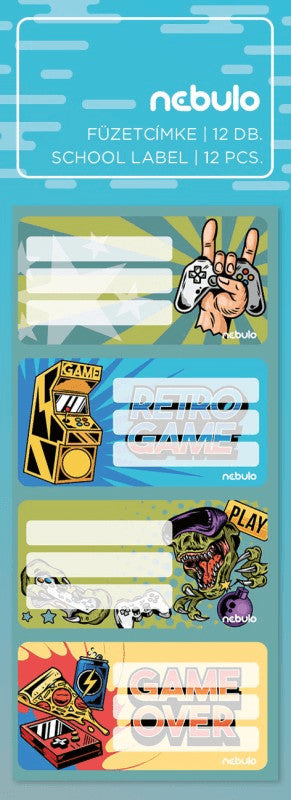 Gamer füzetcímke 12 db-os, Nebulo