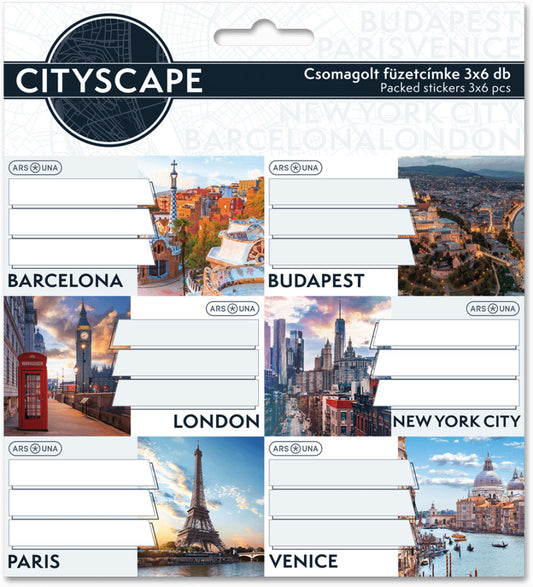 Cityscape füzetcímke 18 db