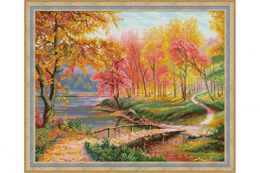 Gyémántfestés szett, ősz a parkban, 50x40cm