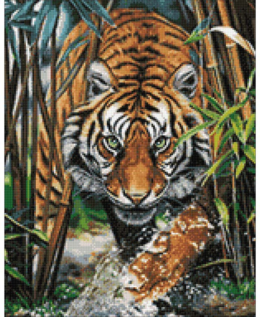 Gyémántfestés szett, tigris a dzsungelben, 38x48cm