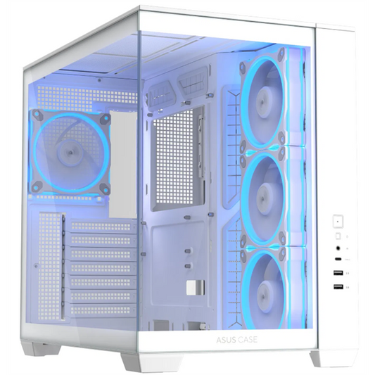 ASUS Ház A32 Plus, Tápegység nélkül, Fehér, Üvegfalú