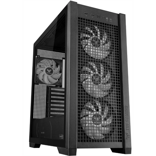 ASUS Ház TUF Gaming GT302, Tápegység nélkül, Fekete, Üvegfalú