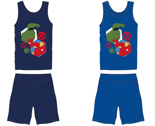 Bosszúállók pamut nyári együttes - trikó-rövidnadrág szett - középkék - 104