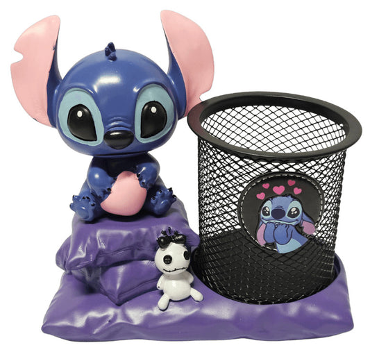 Stitch ceruzatartó, hálós ceruzatartó Stitch figurával, 14x14cm