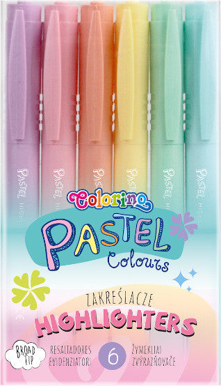 Szövegkiemelő készlet, 6 db-os, Colorino, pasztell színek
