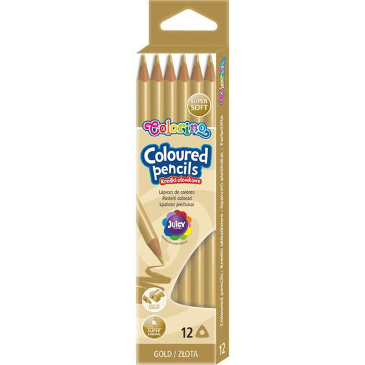 Színes ceruza, Colorino, háromszög test, arany