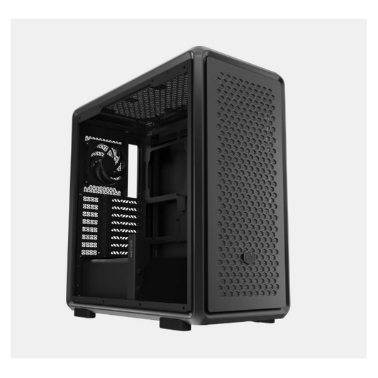 COOLER MASTER Ház ATX MasterFrame 600, Tápegység nélkül, Üvegfalú, fekete