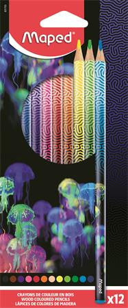 Színes ceruzakészlet 12 db-os, Maped Deepsea Paradise, háromszög test
