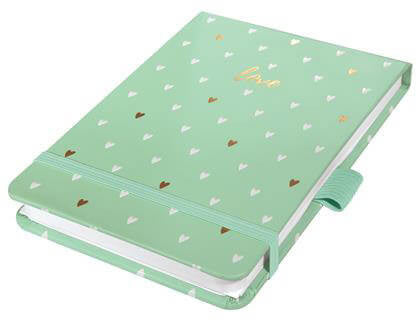 Sigel Bullet Journal napló, pontrácsos jegyzetfüzet, exkluzív, 11x8cm, 79 lap, keményfedeles, Jolie Mint Love