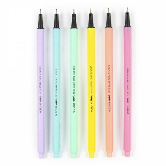 Tűfilc, 6 db-os, pasztell, Kidea