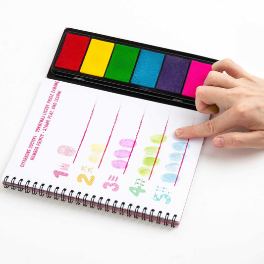 Színező füzet ujjfestéshez (22 színezhető lap, 8 oktató kártya, festékes szivacsok), hercegnős, Kidea