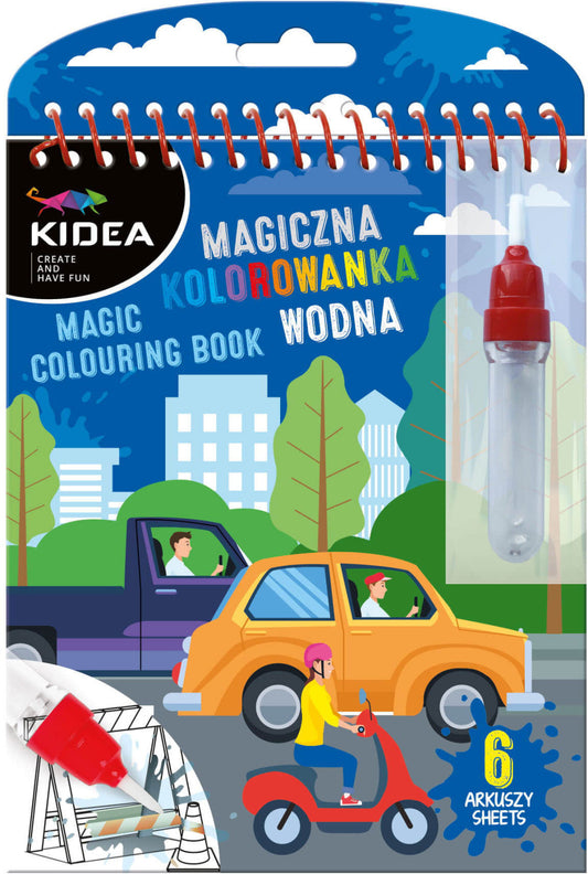 Festés vízzel, járművek, Kidea mágikus színező, Kidea