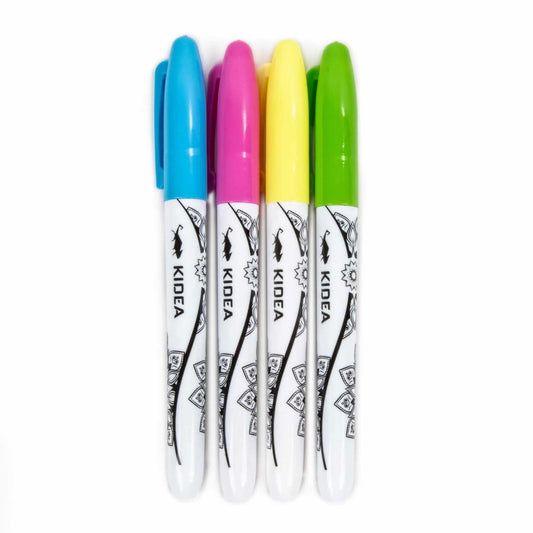 Színezhető ablakmatrica készlet 4 db filctollal, 3 minta/szett, állatos, Kidea