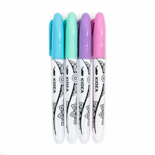 Színezhető ablakmatrica készlet 4 db filctollal, 3 minta/szett, lányos, Kidea