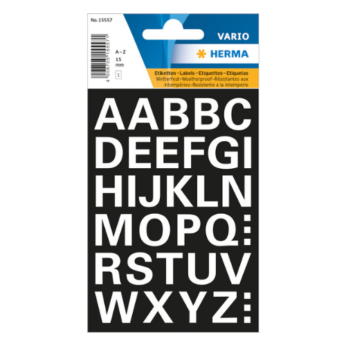Dekormatrica Herma A-Z fehér 15 mm