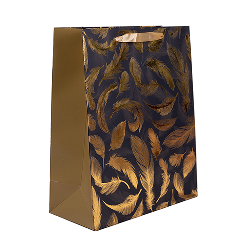 Dísztasak matt 18x23 cm arany tollak