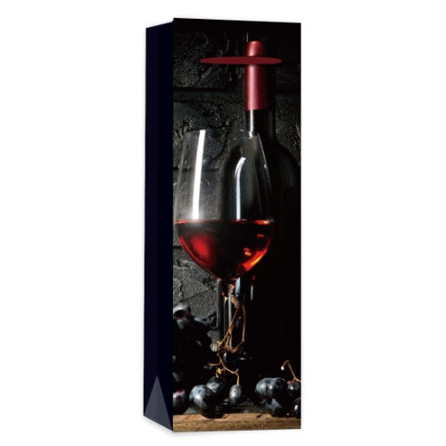 Dísztasak matt boros 12x36 cm vörösbor és szőlő