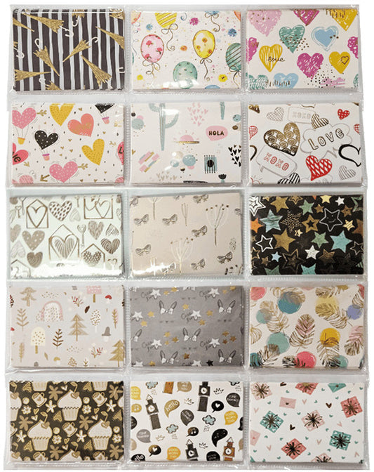 Ajándékkísérő kártya 9,5x6,5cm, vegyes, többféle változat