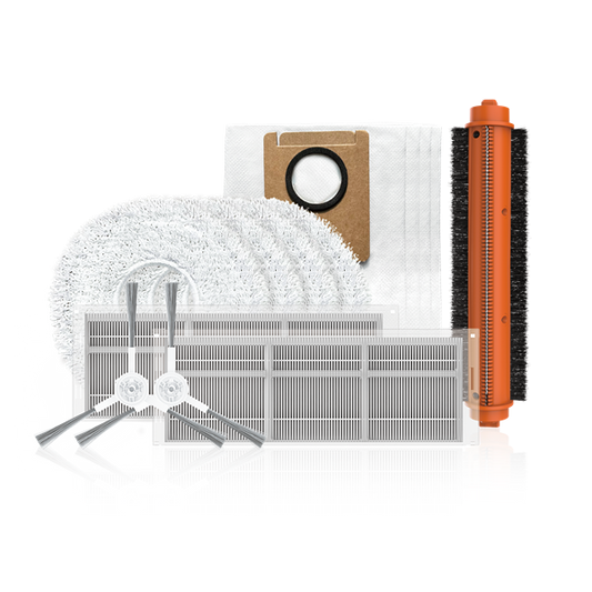 EZVIZ RS20 Pro dokkolós robotporszívó gyári tartozék csomag, 1db főkefe, 2db oldalkefe, 2db szűrő, 4db kendő 4db porzsák