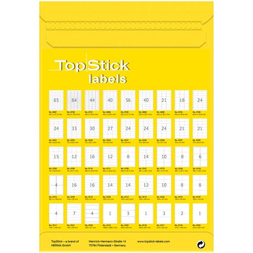 Etikett címke Topstick 70x37 mm szegély nélküli 100 ív 2400 db/doboz