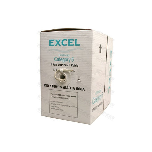 EXCEL Falikábel Cat.5e U/UTP PVC köpeny 305m, szürke