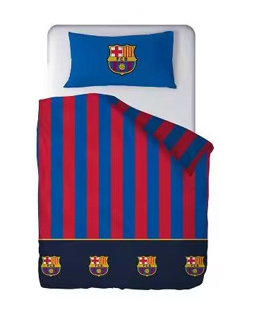 FC BARCELONA Ágynemű szett 100% pamut, ágytakaró 210x270 + gumis lepedő 135x200+28 + párnahuzat 45x155