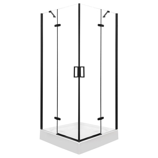 Flow Black szögletes nyílóajtós zuhanykabin zuhanytálca nélkül