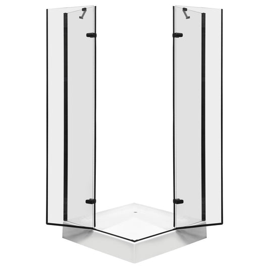 Flow Black szögletes nyílóajtós zuhanykabin zuhanytálca nélkül