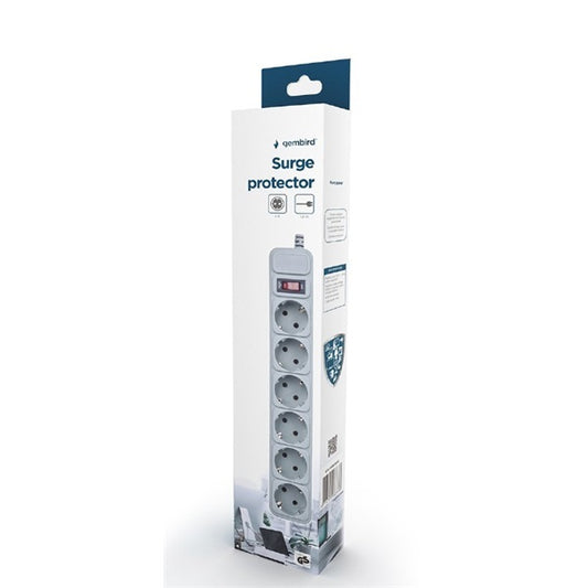 GEMBIRD Túlfeszültségvédő 6x Schuko, 1,8m