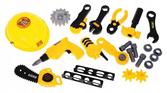 Gyerek szerszámkészlet és szerelőasztal, 23 darabos