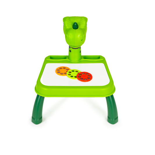 Dinoszaurusz rajztábla projektor 12 filctoll 24 minta zöld