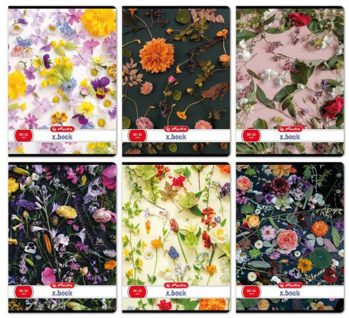 Herlitz tűzött füzet A/4, 32 lap sima, Flower, többféle