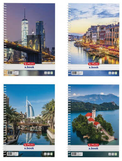 Herlitz spirál füzet A/4, vonalas, 70 lapos, City, többféle