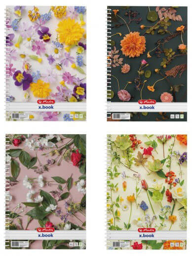 Herlitz spirál füzet A/4, vonalas, 70 lapos, Flower, többféle