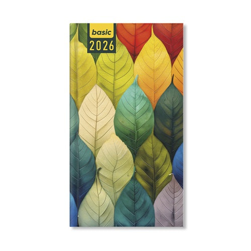 Határidőnapló Period Basic Zsebnaptár álló Leaves papír 2026