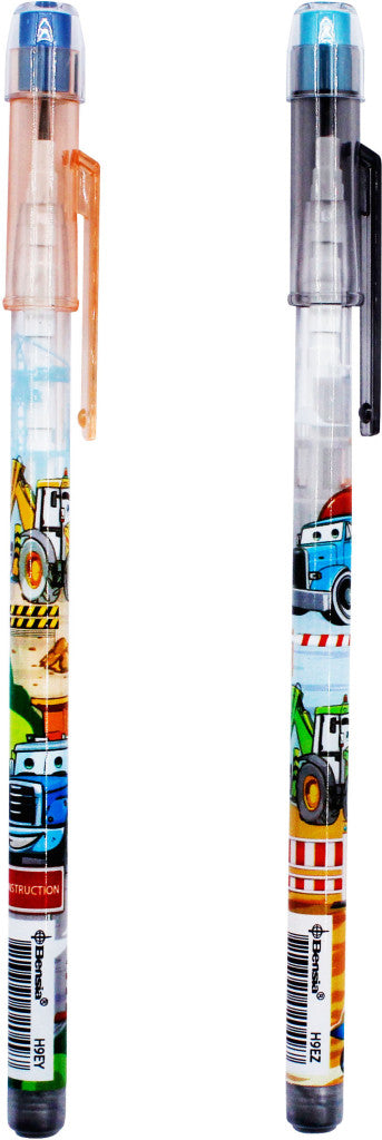 Tolóbetétes ceruza radírral, munkagépek, PCEPSP, Bensia