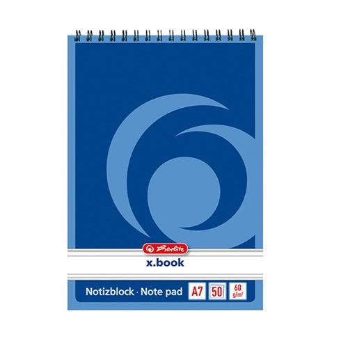 Jegyzettömb spirálos Herlitz A/7 50 lapos kockás