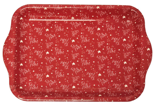Műanyag tálca, karácsonyi, közepes, 18,5x28 cm, többféle változat