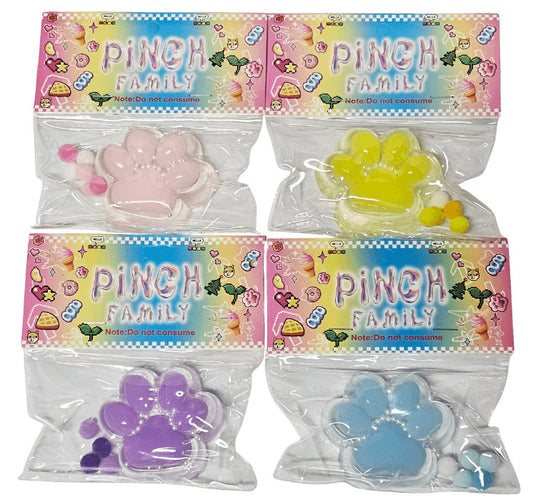 Stressz tappancs 6x6cm-es, pom-pommal, pinch family, többféle változat