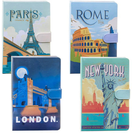 City notesz, A/6, 9x14cm, mágneses záródással, vonalas, többféle változat