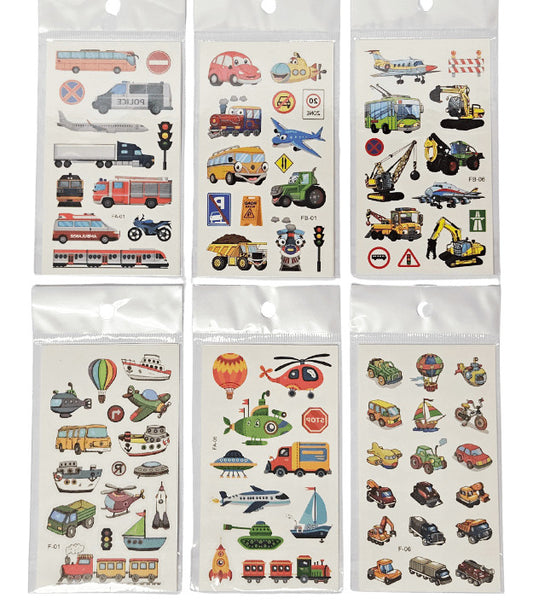 Tetoválás matrica szett, járművek, 7x12cm, többféle változat